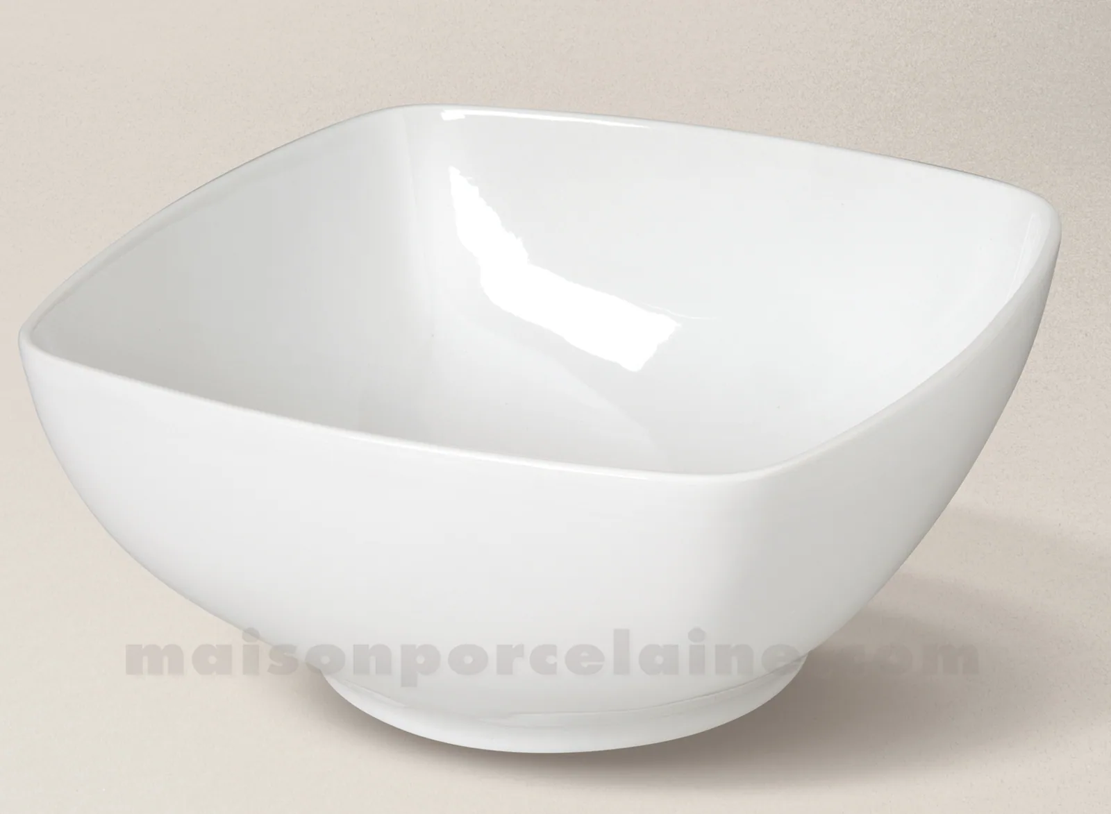 Saladier carre dim 12,5*14,8 h6 cm en melamine blanc kulsan