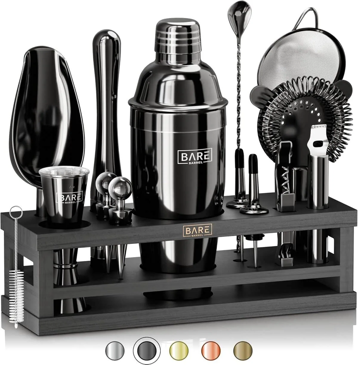 Ensemble elements cocktails en inox 9 pièces