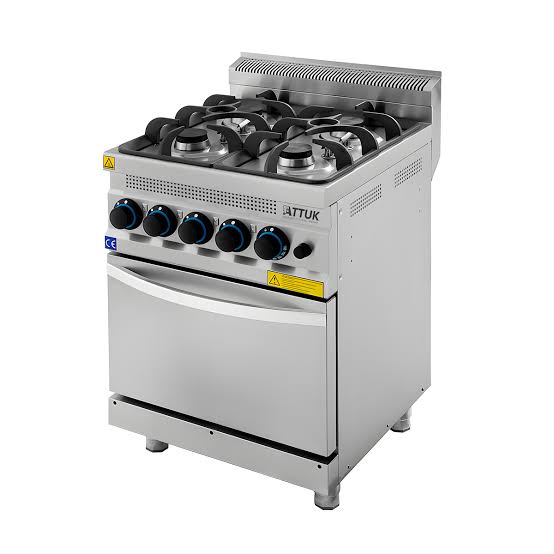 Cuisiniere gaz 4 feux sur four dim 600*630*850 attuk