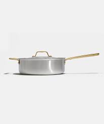 Mini sauteuse en inox a 2 anses jaune martelee 15cm kmw
